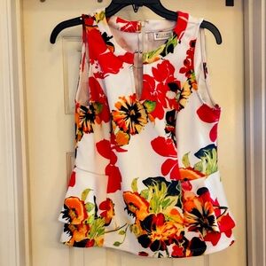 Floral, Fitted, Sleeveless Top Women's Top